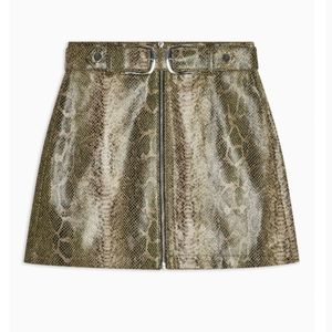 TOPSHOP-  Snakeskin Faux Leather Mini Skirt-8